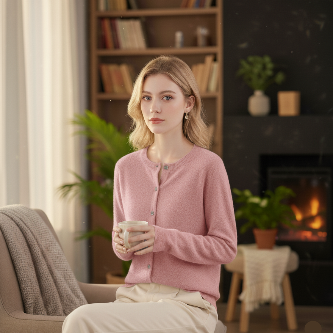 Tanja Damen Strickjacke mit Rundhalsausschnitt