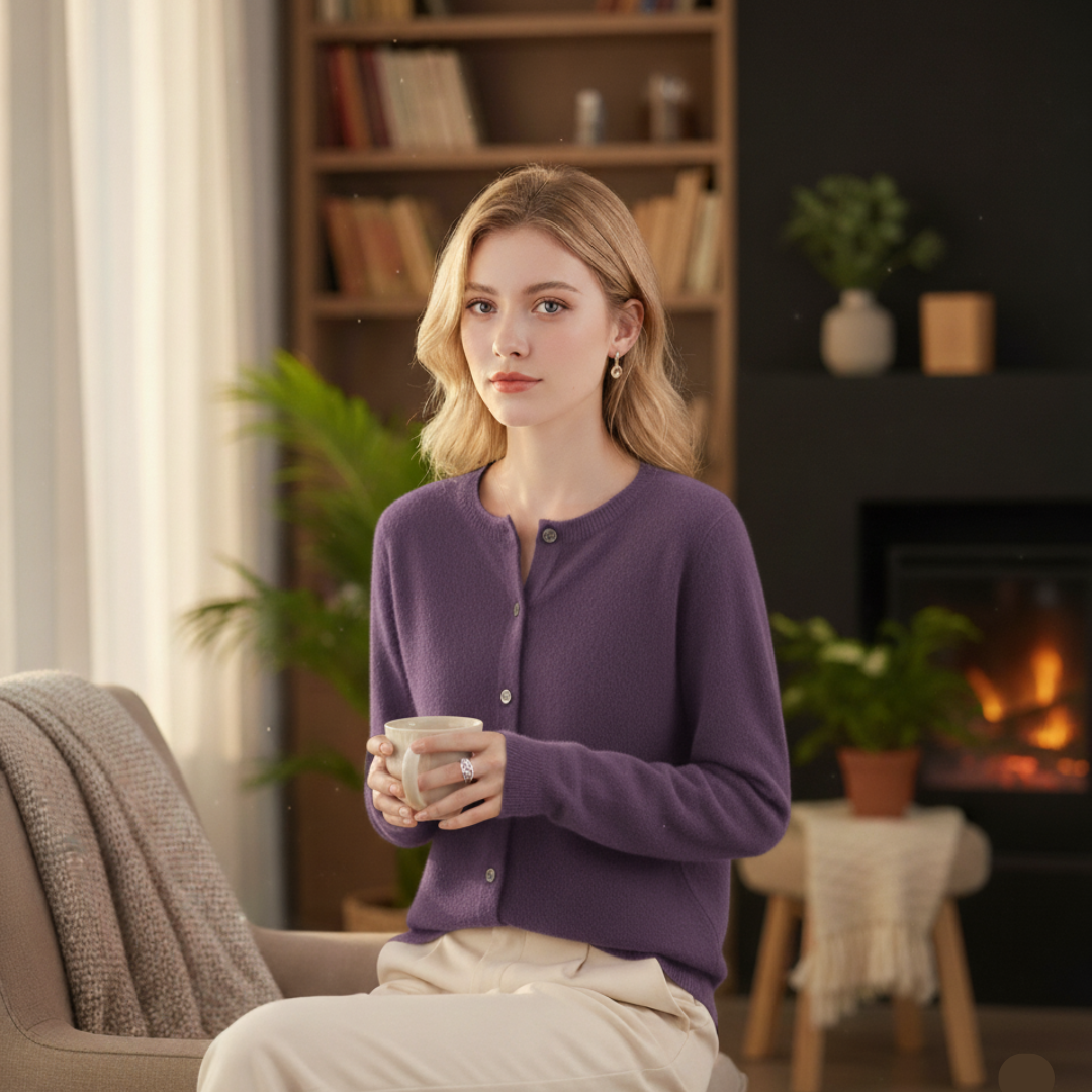 Tanja Damen Strickjacke mit Rundhalsausschnitt