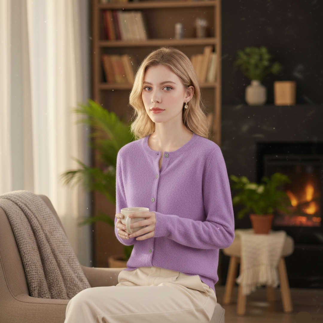 Tanja Damen Strickjacke mit Rundhalsausschnitt