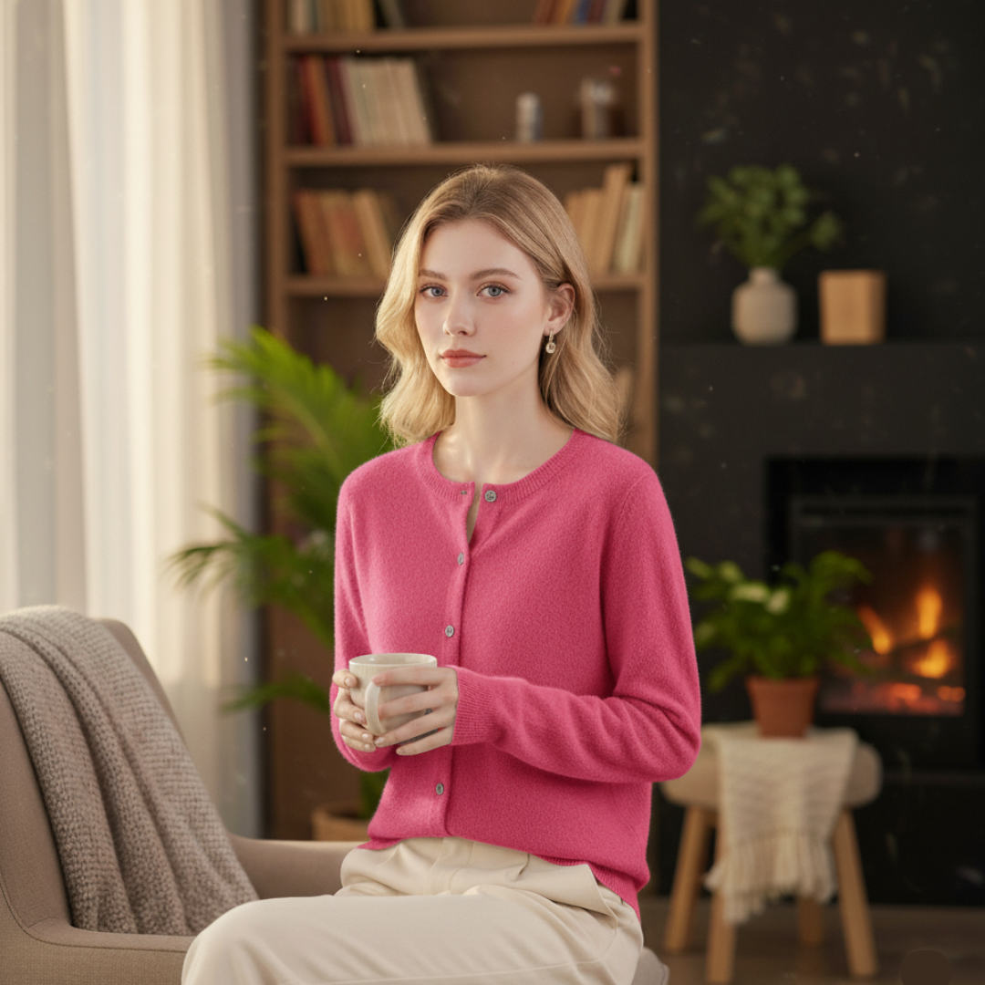 Tanja Damen Strickjacke mit Rundhalsausschnitt
