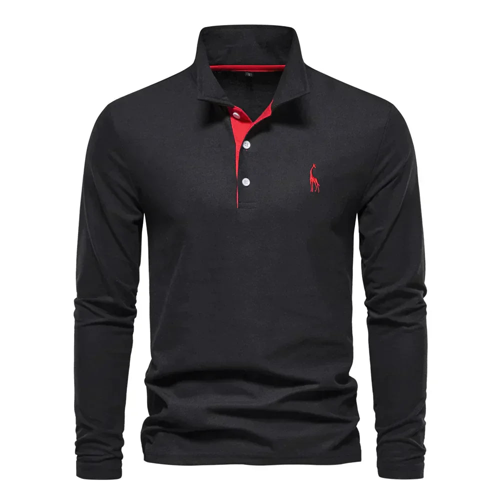 Herren Langarm-Polohemd
