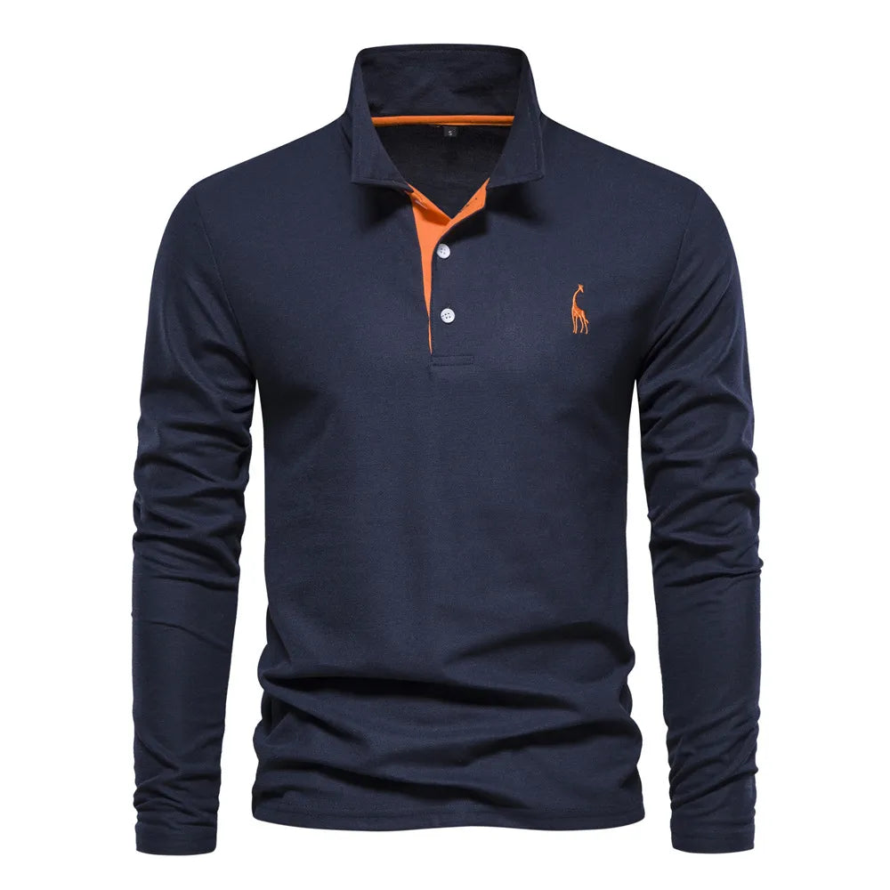 Herren Langarm-Polohemd