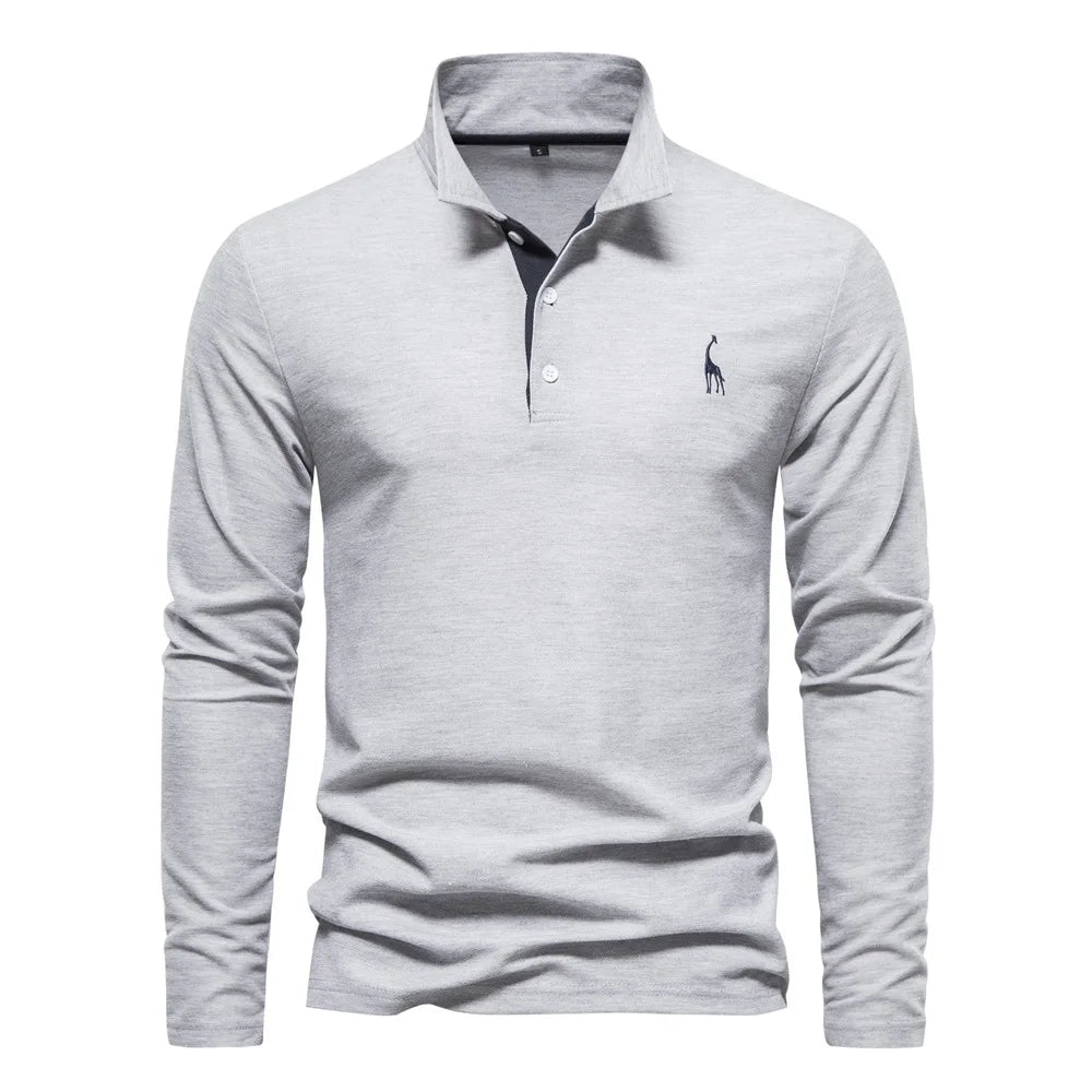 Herren Langarm-Polohemd
