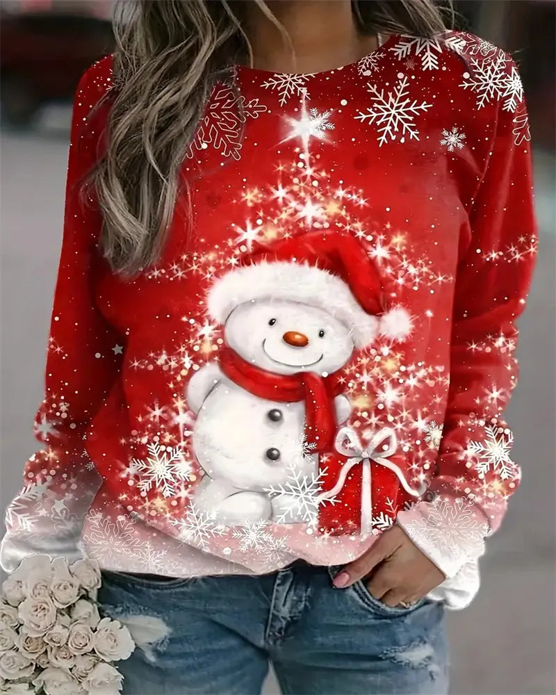 Weihnachtspullover mit Rundhalsausschnitt