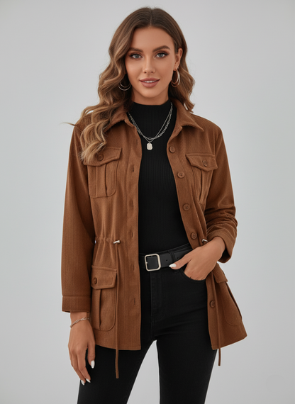 Damen Cordjacke mit Taschen