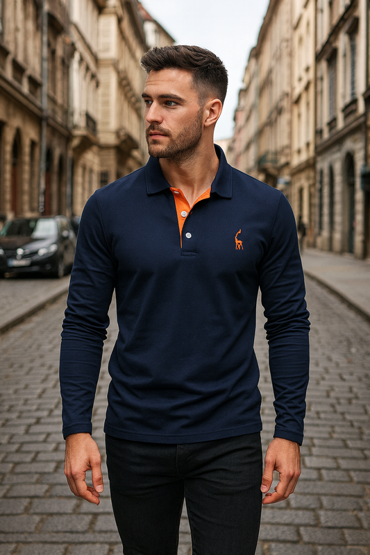 Herren Langarm-Polohemd