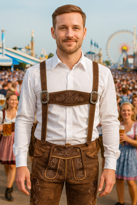 Traditionelle Herren-Lederhose mit Stickerei – Perfekt für Oktoberfest, Volksfeste & Trachtenmode kaufen | Bayerische Trachtenmode Online Shop