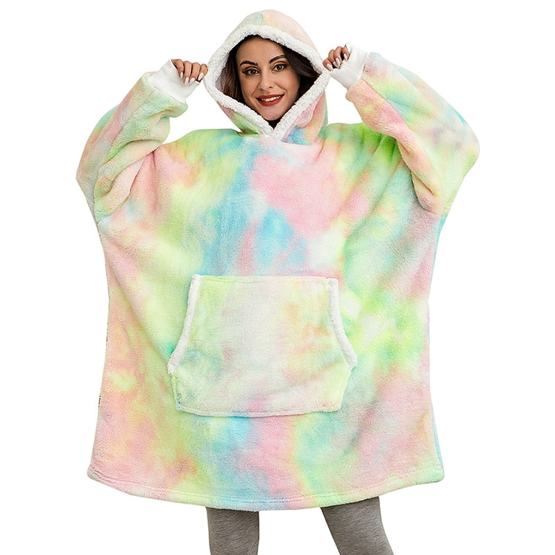Caryn - Köstliche Kombination aus weichem Hoodie und kuscheliger Decke in einem!