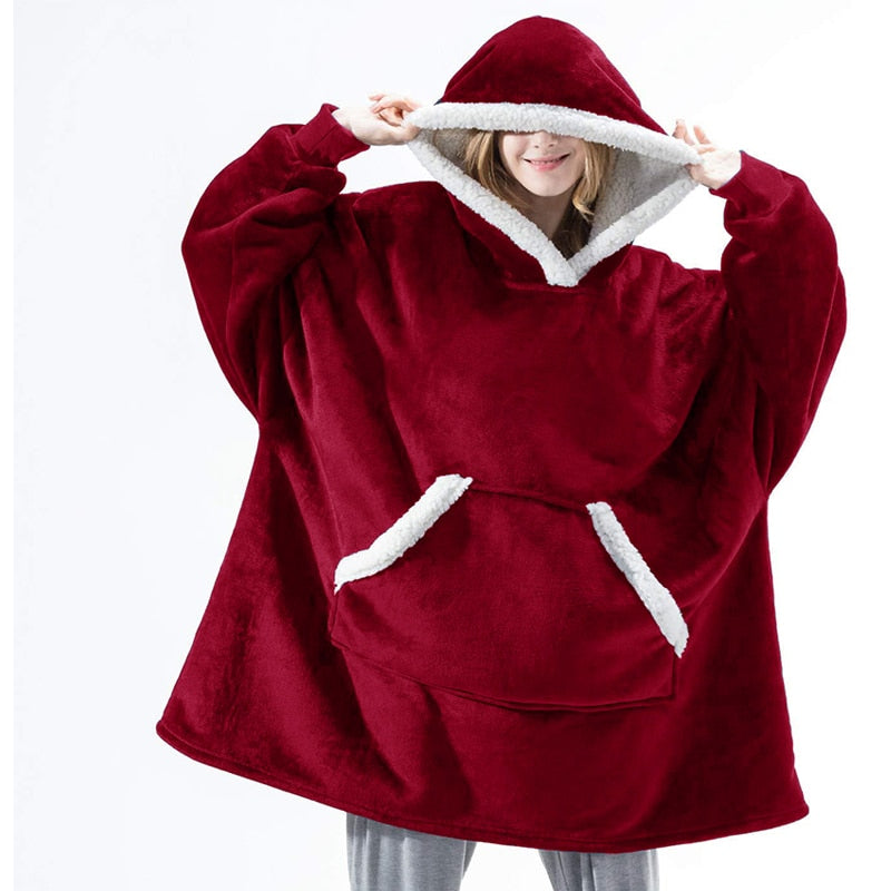 Caryn - Köstliche Kombination aus weichem Hoodie und kuscheliger Decke in einem!